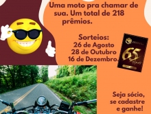 218 sorteios para sócios dias 26 de agosto, 28 de outubro e 16 de dezembro