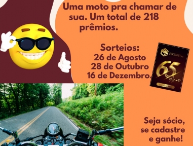 218 sorteios para sócios dias 26 de agosto, 28 de outubro e 16 de dezembro