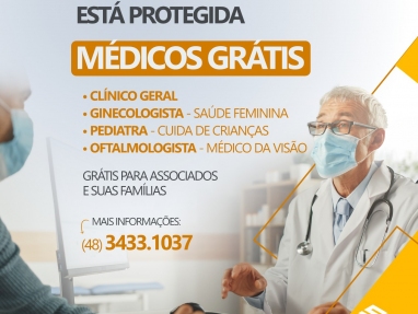 Saúde gratuita para sócios e familiares 
