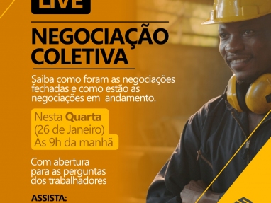 Acompanhe a Live nesta quarta-feira,26, sobre as negociações com as cerâmicas
